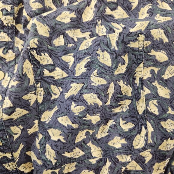 Chaps Ralph Lauren Hawaiian Fish All Over Print Vtg Button Down Mens Size Large - Picture 9 of 11